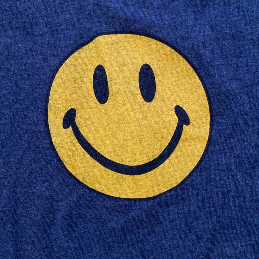 ❤️ Aviator Nation Smiley Face Rainbow Tee Blue Size Small - Picture 3 of 9